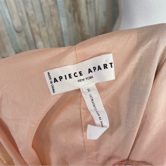 Apiece Apart 2 Pink Striped Linen Marjana Tiered Flounce Midi Maxi Dress $495 - Picture 9 of 12